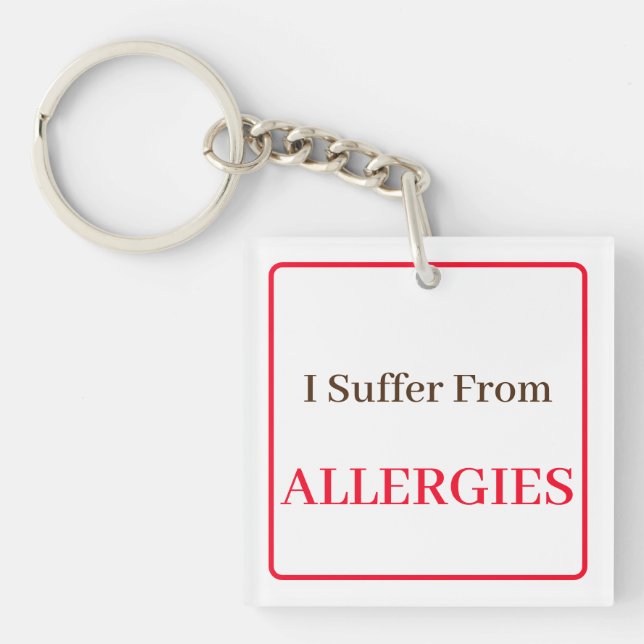 Porte-clefs Clavier recto verso - Je souffre d'allergies (Devant)