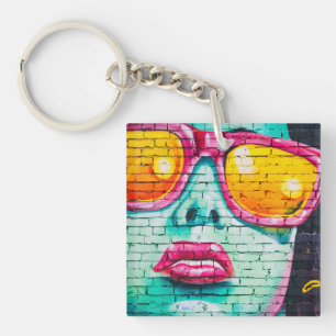 Porte-clefs Clavier recto verso - Lipstick Urban Street Art