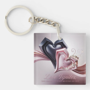 Porte-clefs Clavier rose et noir