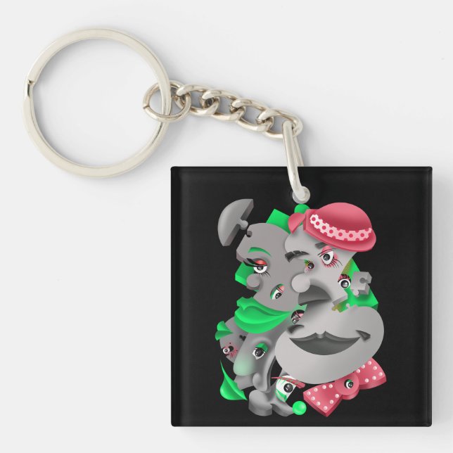 Porte-clefs Clavier Surreal Puzzle (Devant)