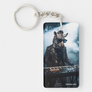 Porte-clefs Clavieriste Zèbre Cool Synth Rock Stage Keycha