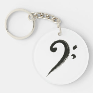 Porte-clefs Clé basse minimaliste - Symbole de musique pinceau