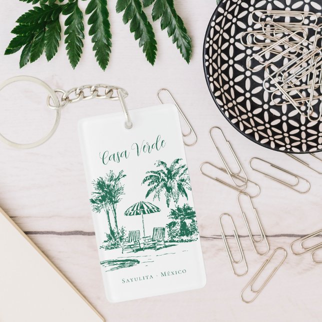 Porte-clefs Clé de location de vacances tropicale au bord de l (Créateur téléchargé)