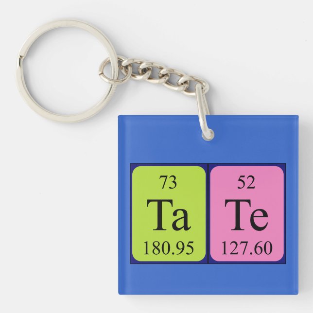 Porte-clefs Clé de nom de la table périodique de l'état (Devant)