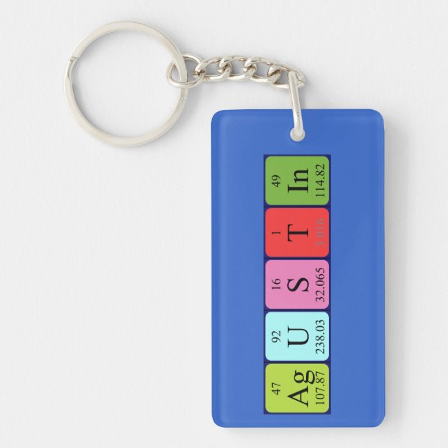 Porte-clefs Clé de nom de table périodique Agustin (Devant)