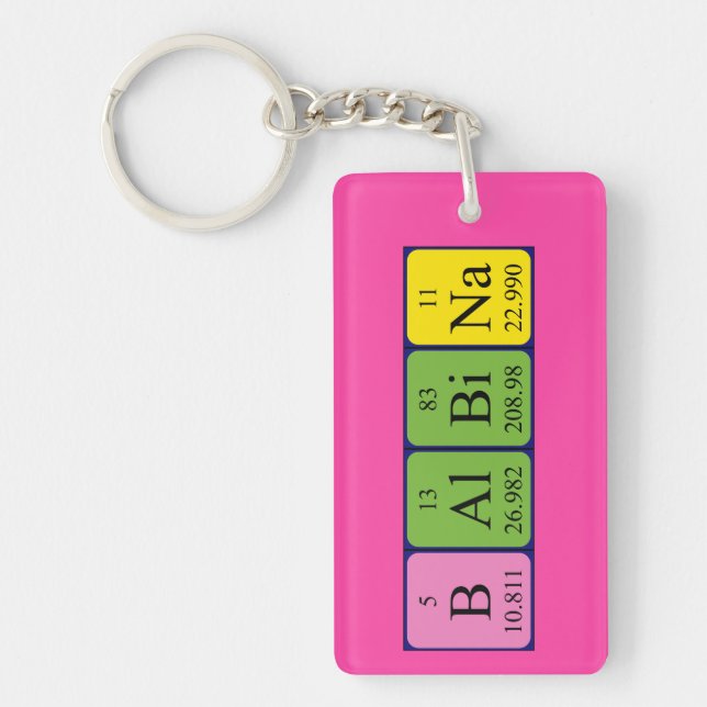 Porte-clefs Clé de nom de table périodique Balbina (Devant)