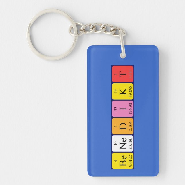 Porte-clefs Clé de nom de table périodique Benedikt (Devant)