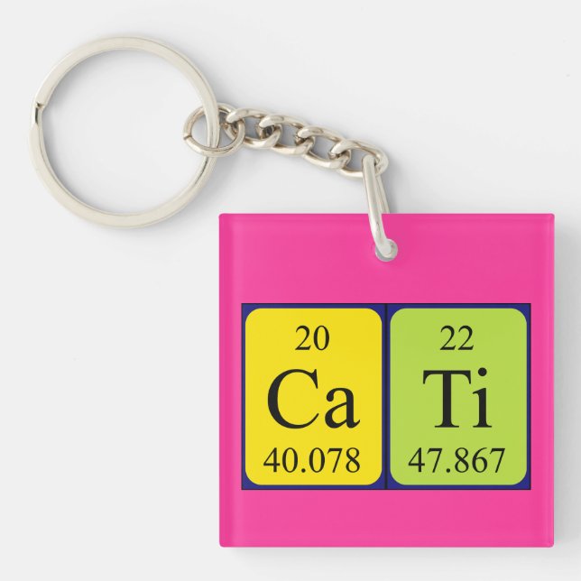 Porte-clefs Clé de nom de table périodique Cati (Devant)