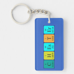 Porte-clefs Clé de nom de table périodique Chester