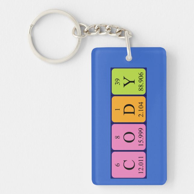 Porte-clefs Clé de nom de table périodique Cody (Devant)