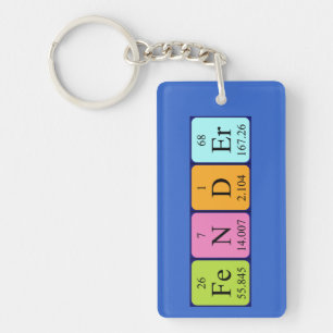 Porte-clefs Clé de nom de table périodique de l'expéditeur