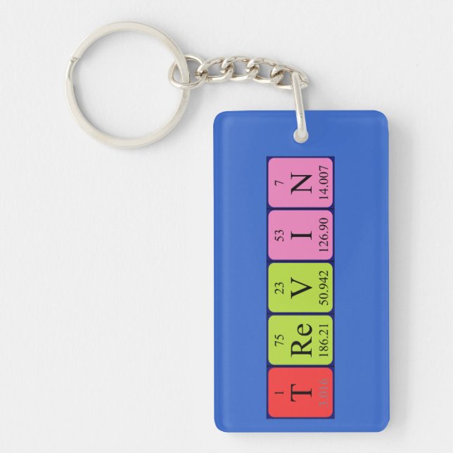 Porte-clefs Clé de nom de table périodique de Trevin (Devant)