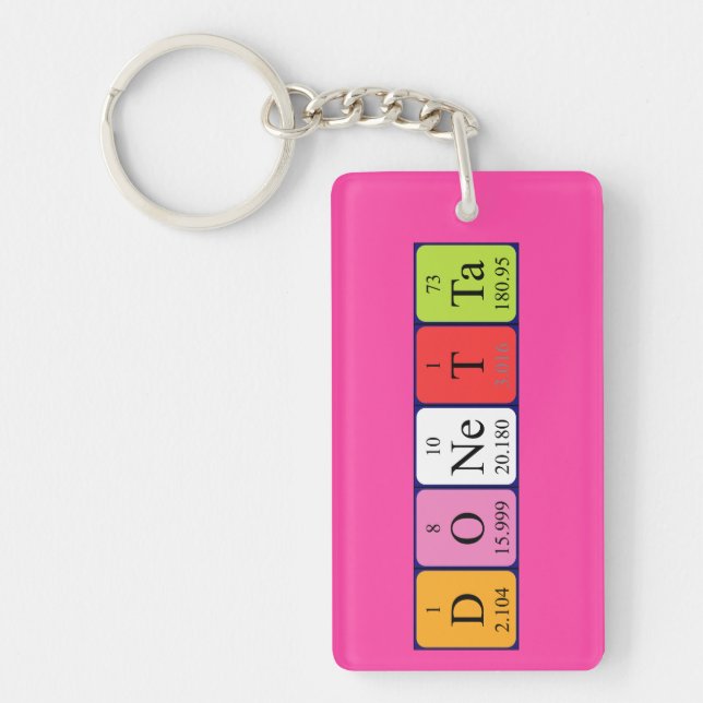 Porte-clefs Clé de nom de table périodique Donetta (Devant)