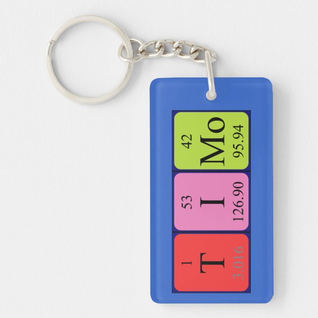 Porte-clefs Clé de nom de table périodique du Timo (Devant)