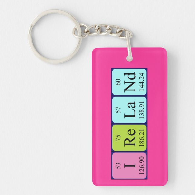 Porte-clefs Clé de nom de table périodique en Irlande (Devant)