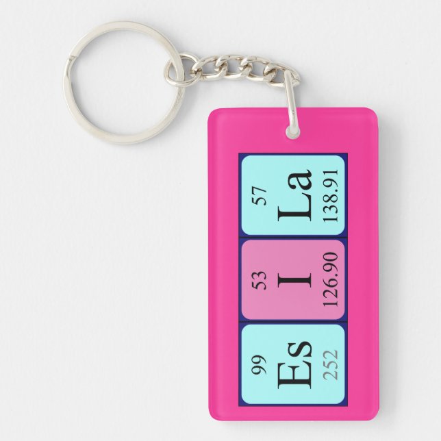 Porte-clefs Clé de nom de table périodique Esila (Devant)