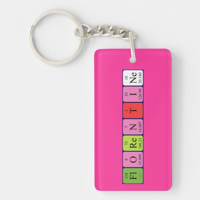 Porte-clefs Clé de nom de table périodique florentine (Devant)