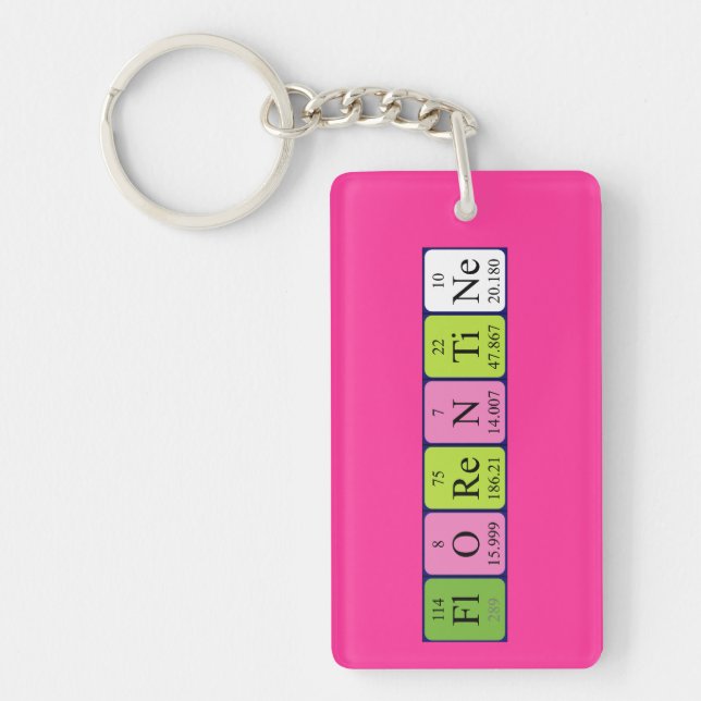 Porte-clefs Clé de nom de table périodique florentine (Devant)