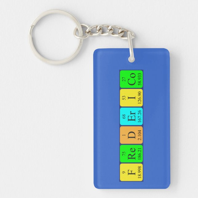 Porte-clefs Clé de nom de table périodique Frederico (Devant)
