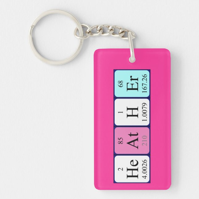Porte-clefs Clé de nom de table périodique Heather (Devant)