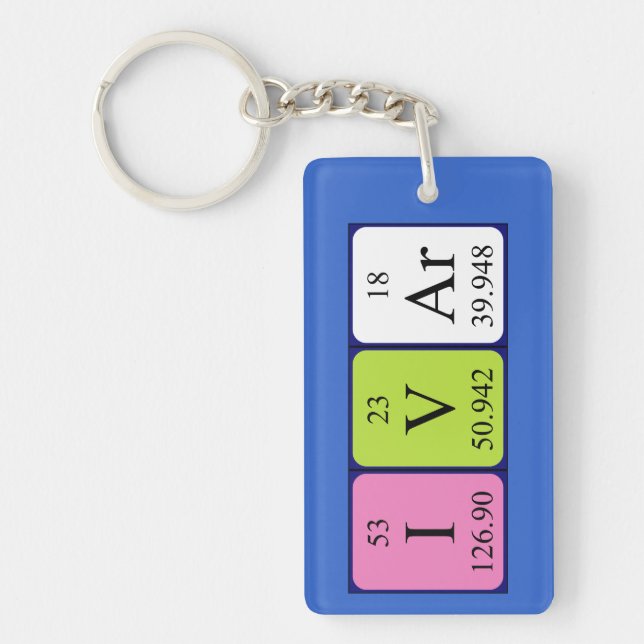 Porte-clefs Clé de nom de table périodique Ivar (Devant)