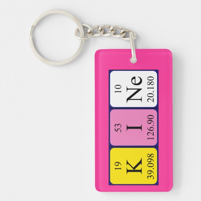 Porte-clefs Clé de nom de table périodique Kine (Devant)