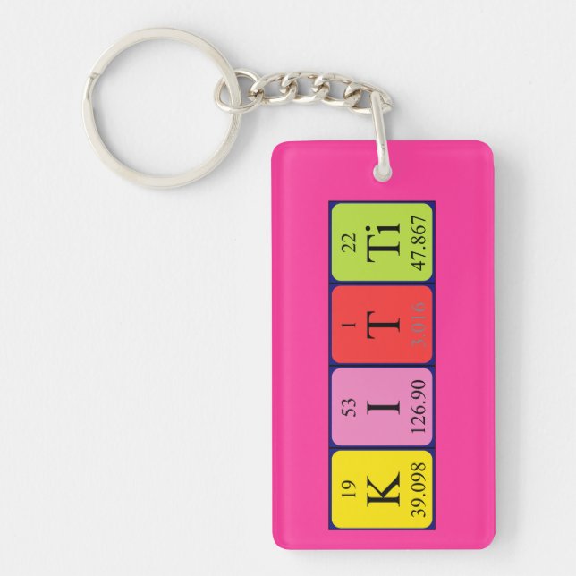 Porte-clefs Clé de nom de table périodique Kitti (Devant)