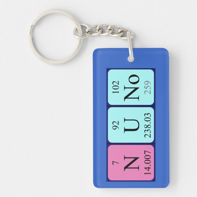 Porte-clefs Clé de nom de table périodique Nuno (Devant)