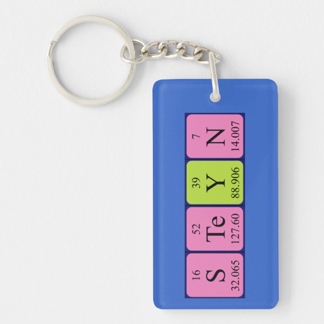 Porte-clefs Clé de nom de table périodique Steyn (Devant)