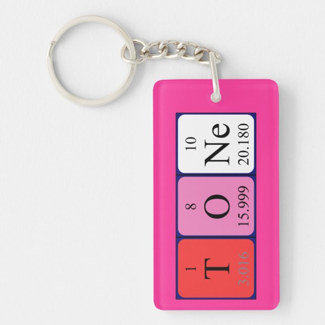 Porte-clefs Clé de nom de table périodique tonique (Devant)