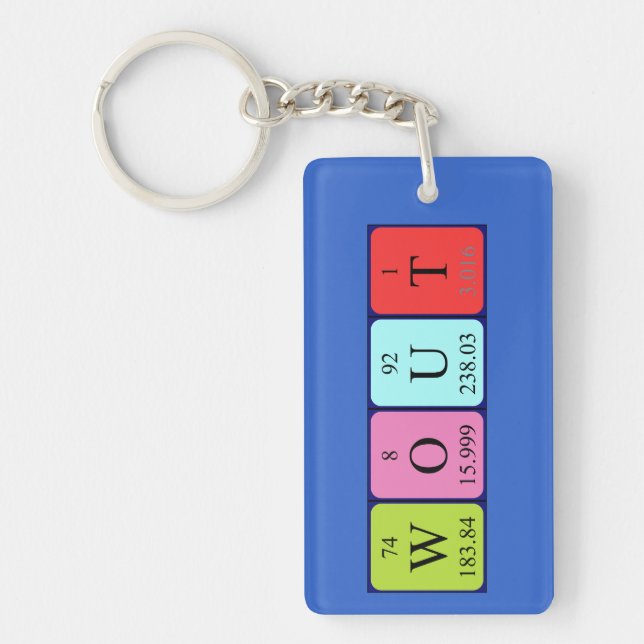 Porte-clefs Clé de nom de table périodique Wout (Devant)
