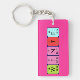 Porte-clefs Clé de nom du tableau périodique hivernal