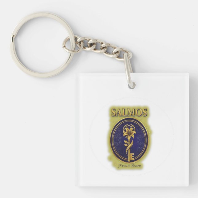Porte-clefs Clé dorée mystique et floraison : conception de lo (Devant)