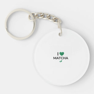 Porte-clefs Clé I Love Matcha Green Tea Minimaliste