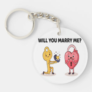 Porte-clefs Clé mignonne pour ma proposition de cœur