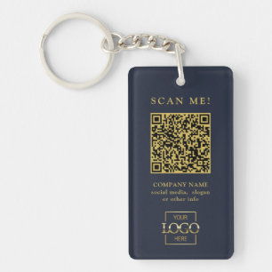 Porte-clefs Clé moderne QR Code de logo d'entreprise personnal