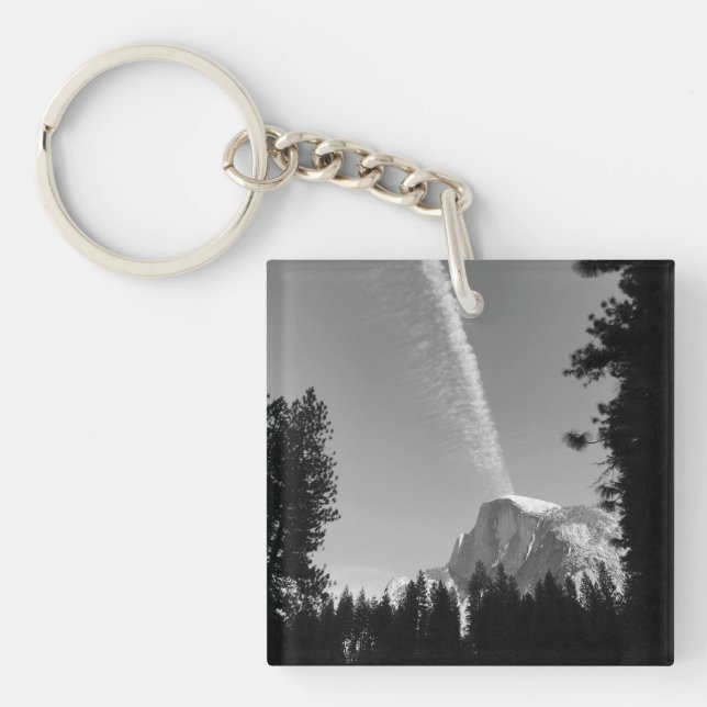 Porte-clefs Cliffside Cloud Yosemite Ciel noir et blanc Photo (Devant)