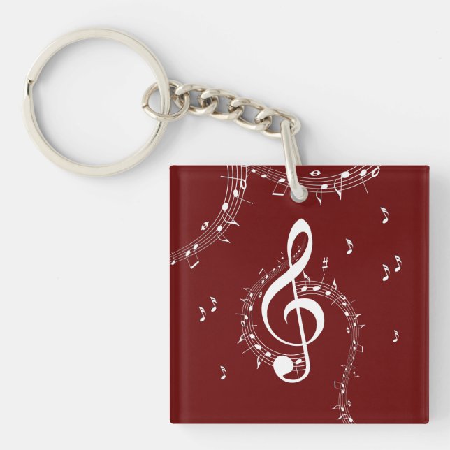 Porte-clefs Climacic G Clef Music Rouge (Devant)