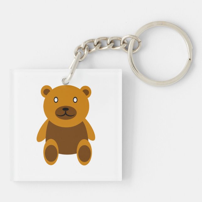 Porte-clefs Clipart Brown d'ours de nounours (Dos)