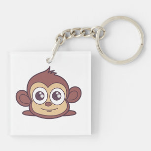 Porte-clefs Clipart de singe mignon