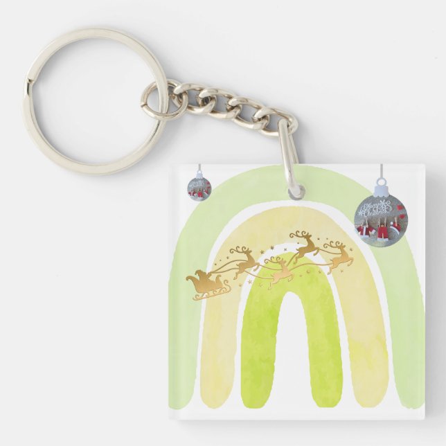 Porte-clefs Cloche de Noël douce simple drôle mignonne (Devant)