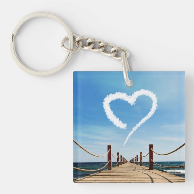 Porte-clefs Cloud en forme de coeur sans fin (Devant)