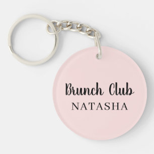 Porte-clefs Club Brunch Écriture Manuscrite Personnalisée Ro