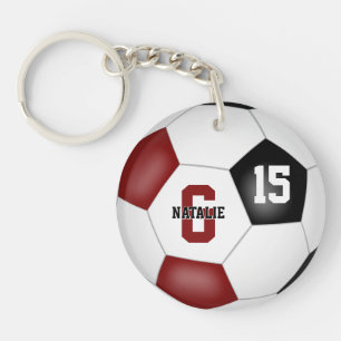 Porte-clefs club de football noir de maroon couleurs filles ga