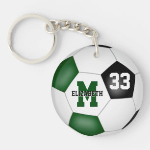 Porte-clefs club de football noir vert couleurs filles garçons