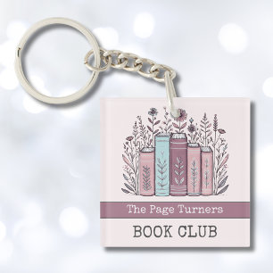 Porte-clefs Club de lecture personnalisé Floral