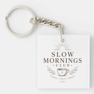 Porte-clefs Club des matins calmes Esthétique cosy Café Design