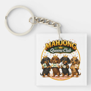Porte-clefs Club des Reines de Mahjong Adorables Dachshunds
