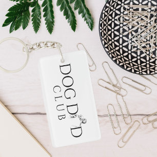 Porte-clefs Club Papa Chien Photo Ligne Artistique Minimaliste