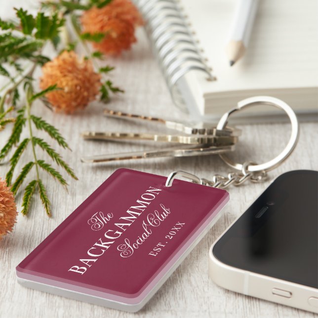 Porte-clefs Club Social de Backgammon Rouge (Devant droit)